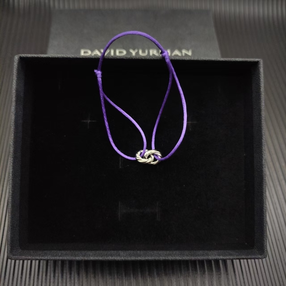 David Yurman Purple Double Ring Silver Nylon Rope Bracelet - Picture 4 of 5
